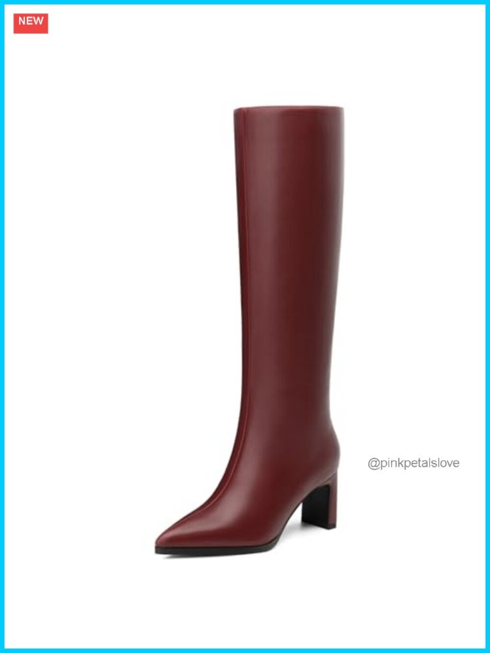 Womens Knee High Boots Chunky Low Heel Pointed Toe Tall Boot